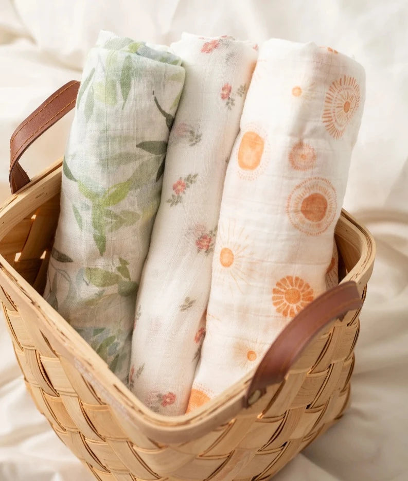 Bamboo Cotton Oversized Muslin Swaddle Blankets - Just Kidding Store