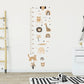 Boho Safari Animals Height Growth Chart Wall Sticker - Just Kidding Store