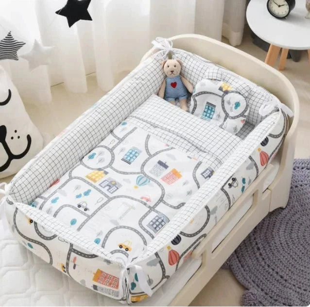 Multifunctional Baby Nest - Portable High Border Infant Crib Set - Just Kidding Store