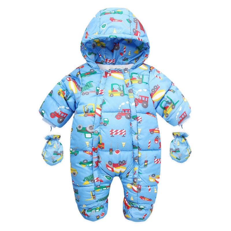 Winter Snowsuit - Warm Fleece Hooded Jumpsuit - Just Kidding Store