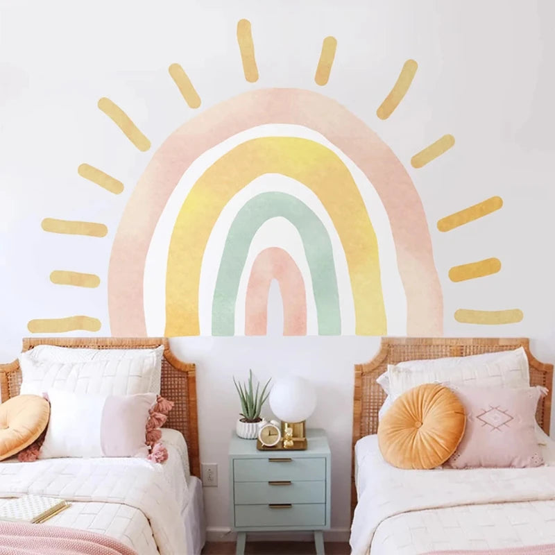 Rainbow Rising Sun Fabric Wall Sticker - Just Kidding Store