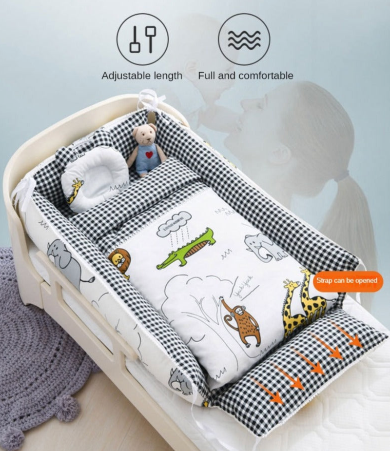 Multifunctional Baby Nest - Portable High Border Infant Crib Set - Just Kidding Store