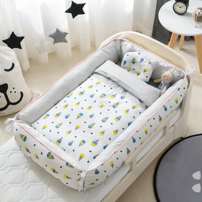 Multifunctional Baby Nest - Portable High Border Crib Set - Just Kidding Store