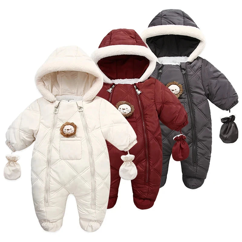 Winter Snowsuit - Warm Fleece Hooded Jumpsuit - Just Kidding Store