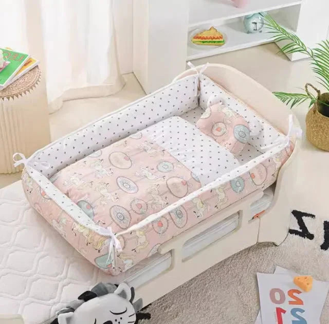 Multifunctional Baby Nest - Portable High Border Infant Crib Set - Just Kidding Store