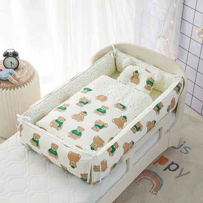 Multifunctional Baby Nest - Portable High Border Crib Set - Just Kidding Store