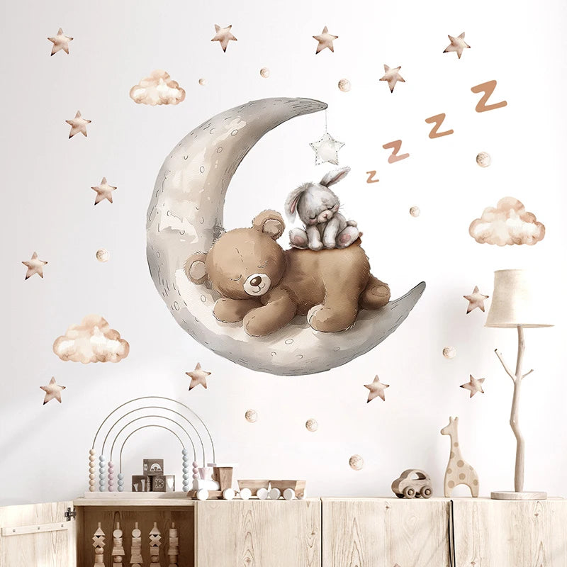 Sleepy Teddy Bear Wall Decals - Just Kidding Store