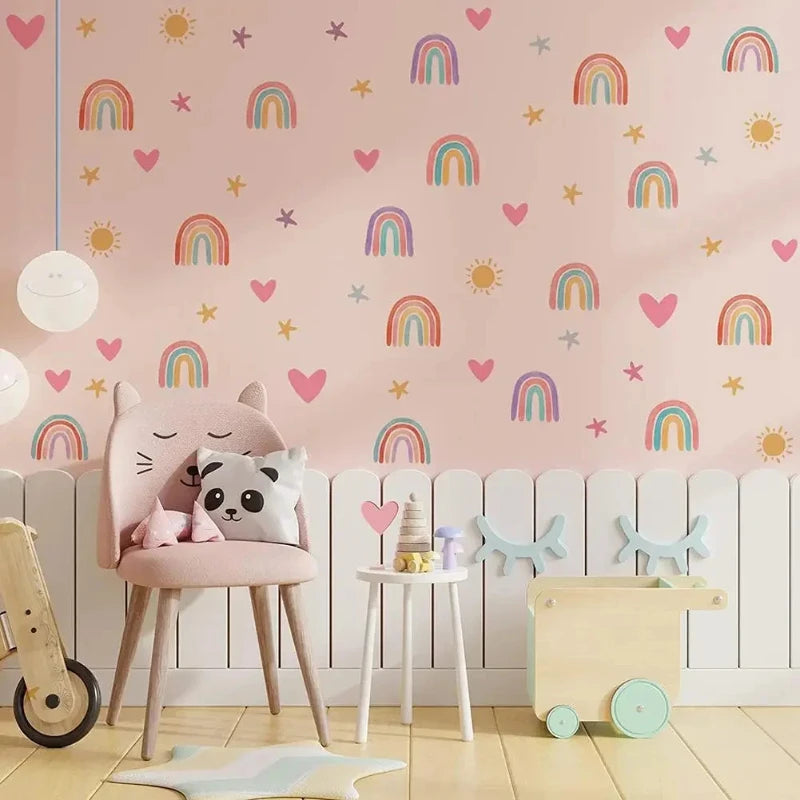 Rainbow Hearts Wall Decals - Just Kidding Store