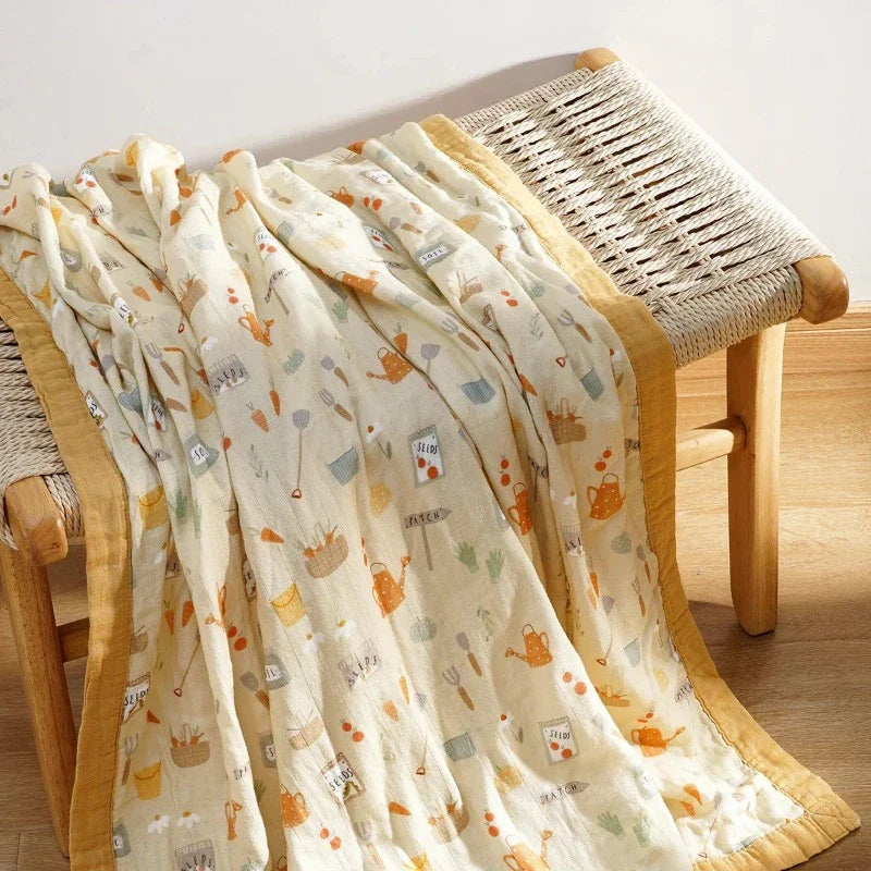 4 Layers Premier Bamboo Cotton Swaddle Blanket - Just Kidding Store