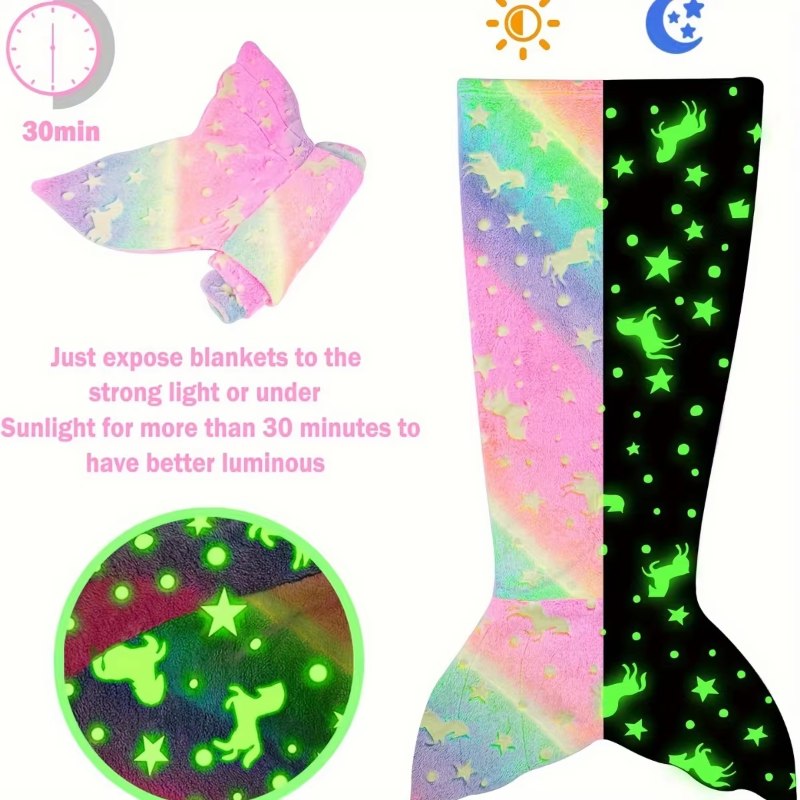 Glow In The Dark Mermaid Tail Blanket - Just Kidding Store