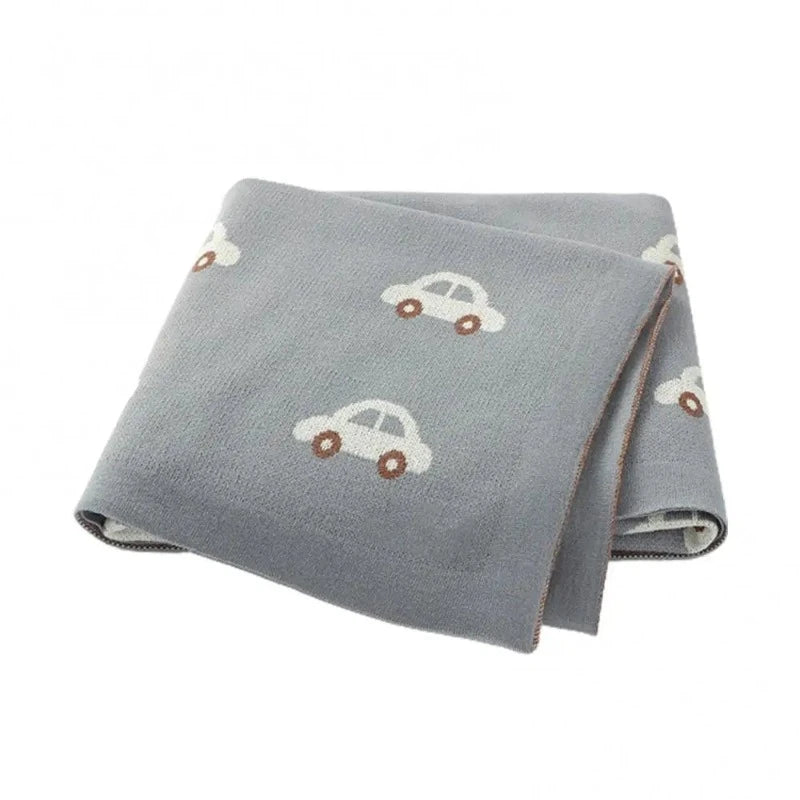 Mini Car Cotton Knit Blanket - Just Kidding Store