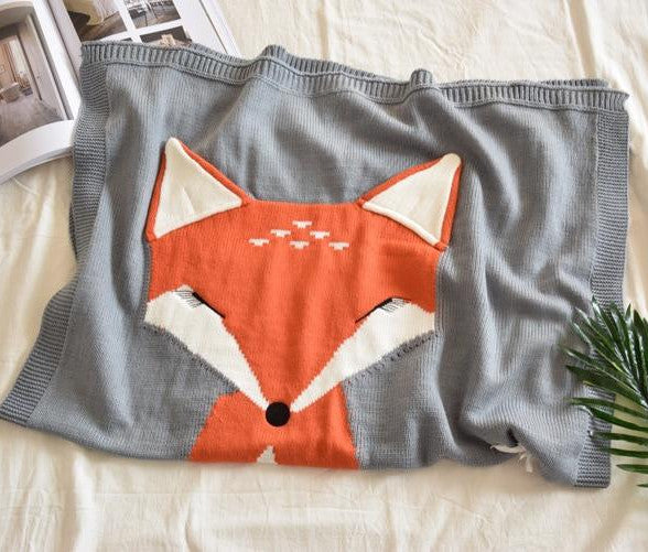 Lovely Soft Knitted Fox Kids Blanket - Just Kidding Store