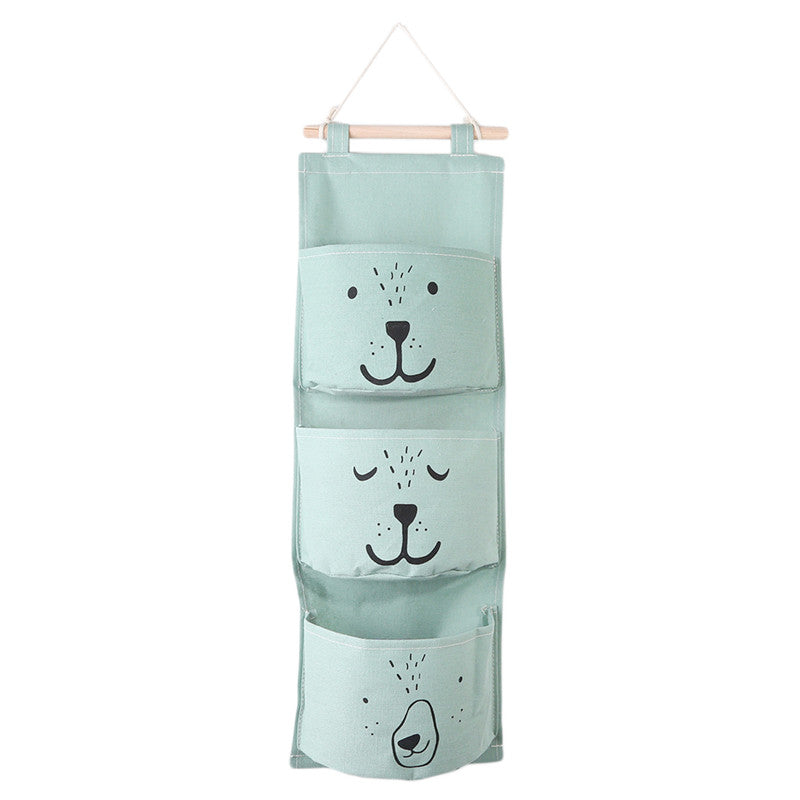 Bear Wall Hanging Storage Pockets Canvas Organizer - Just Kidding Store