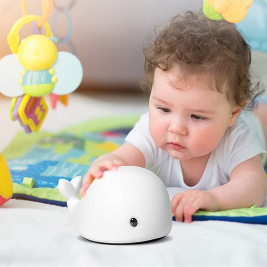 New arrival LED Night Light Motion Sensor Baby USB Cute Whale Rechargeable Children Night Lamp Toy Light Silicone Safety dolphin