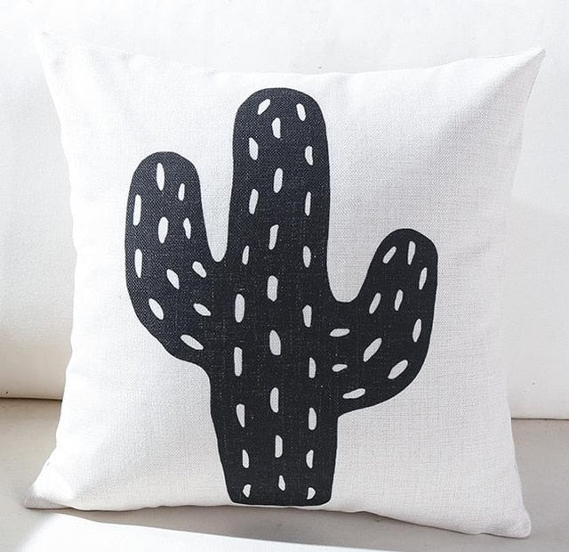 Black and white cactus pillow best sale